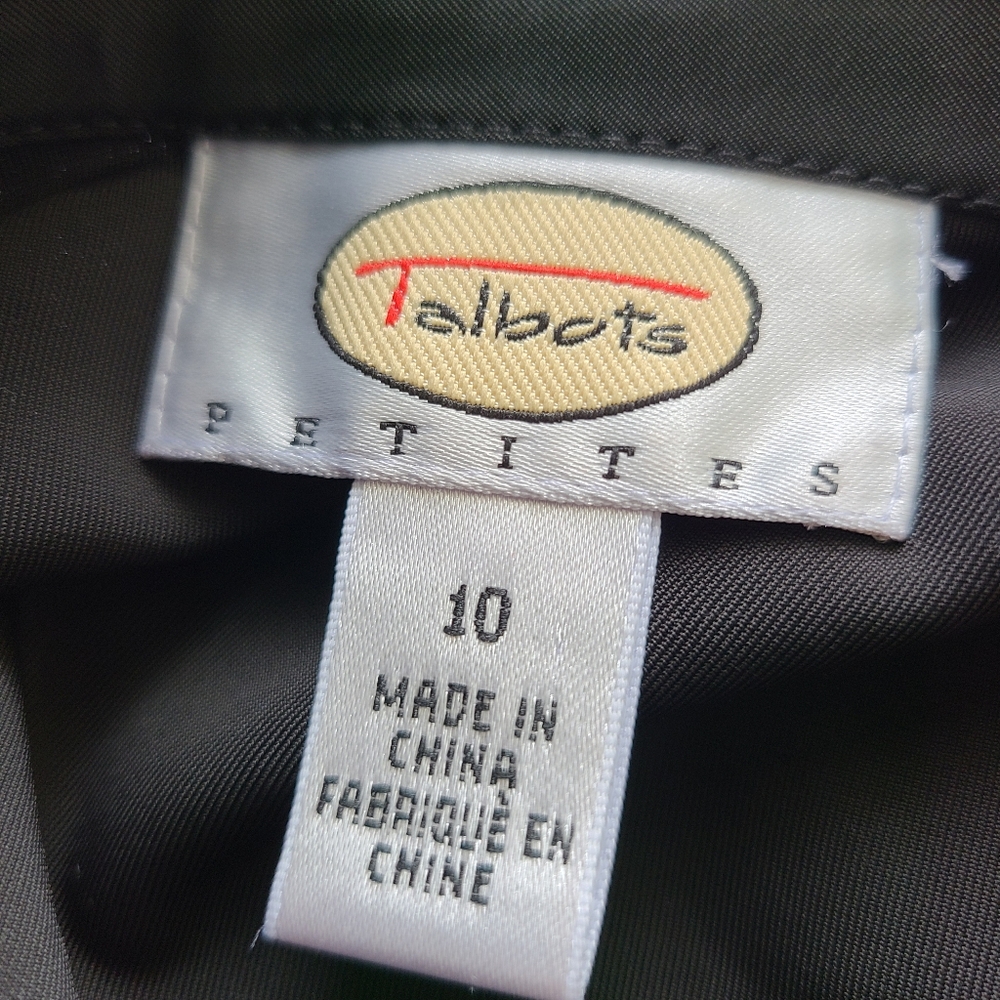 Talbots Petites Black Faux Wrap Velour Blouse Women’s Size 10P 3/4 Sleeve - Picture 6 of 8